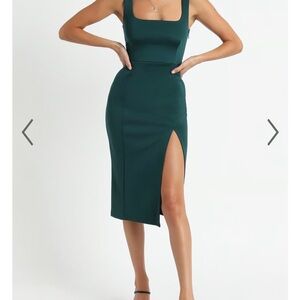 Showpo Asymmetrical Teal Dress